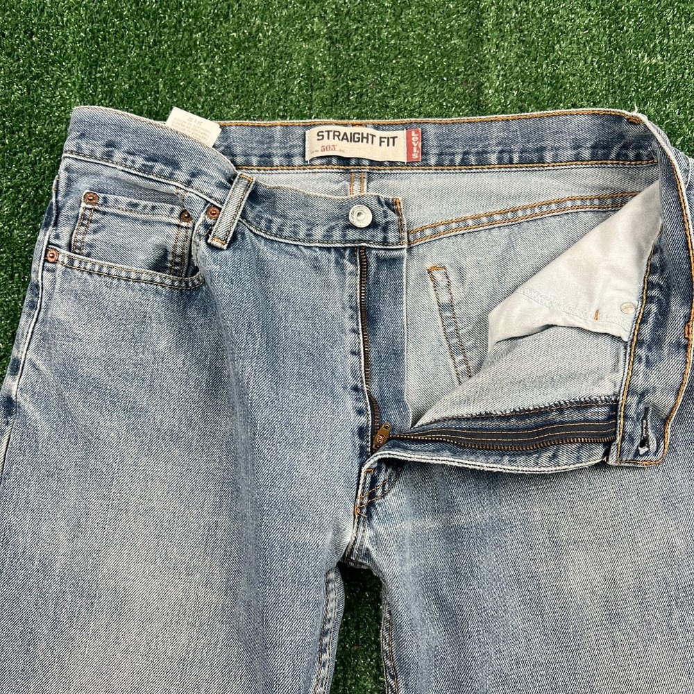 Vintage Levi's 505 Red Tab Straight Leg Zip Fly Jeans Men's 34x30.5" Blue Y2K‎